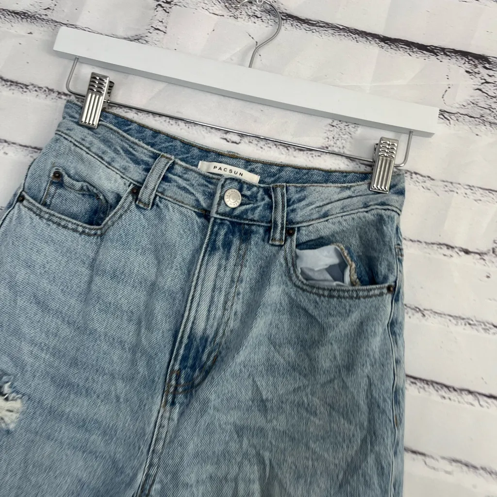 Vintage PacSun Puddle Wide Leg Jeans Women’s 24 Distressed High Rise Y2K Denim - Image 7