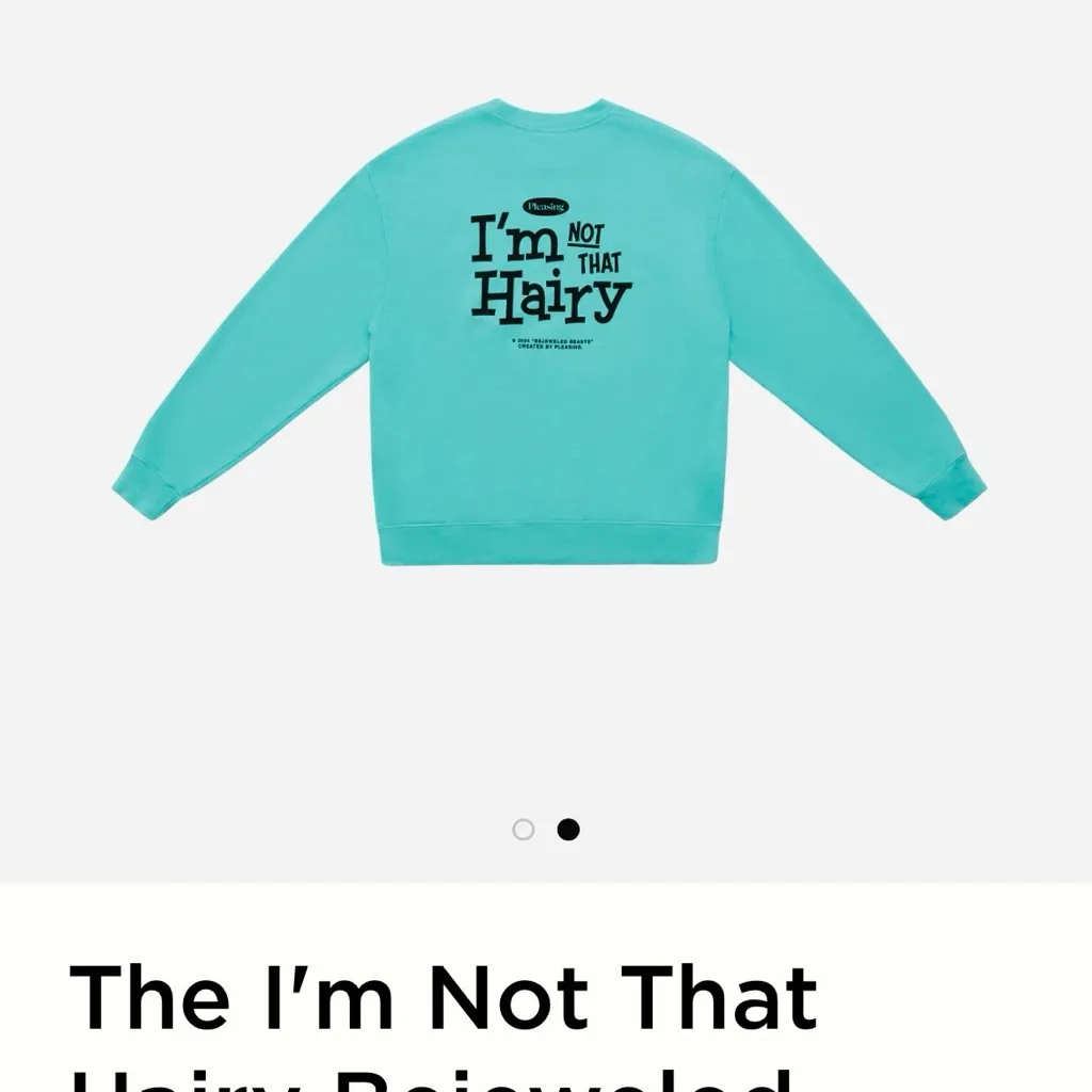 Pleasing I’m Not That Hairy Harry Styles Sweatshirt NWOT Bejeweled Beasts Blue Size L - Image 2