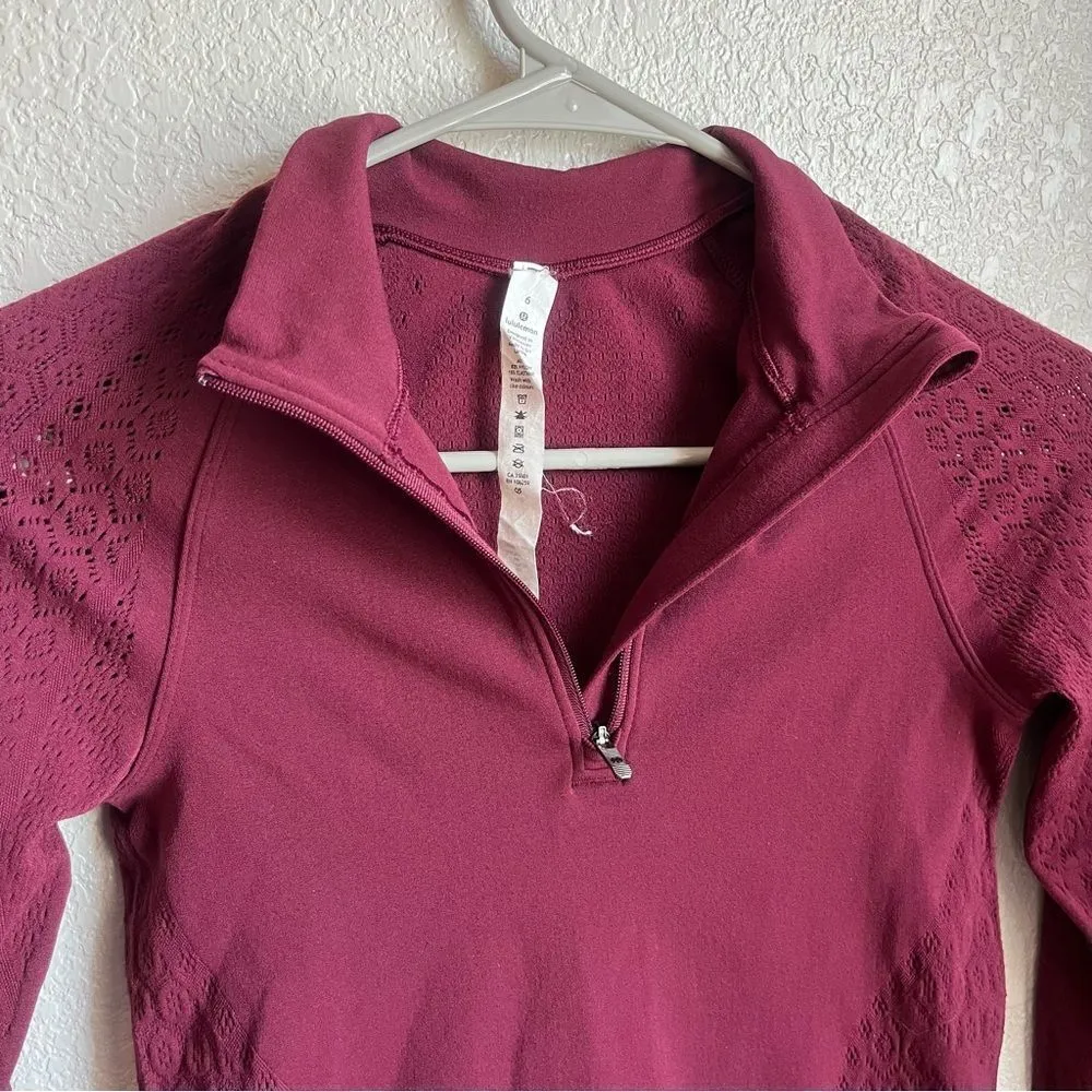 Lululemon  Reveal 1/2 Zip *Mindful Motion
Deep Ruby - Image 6