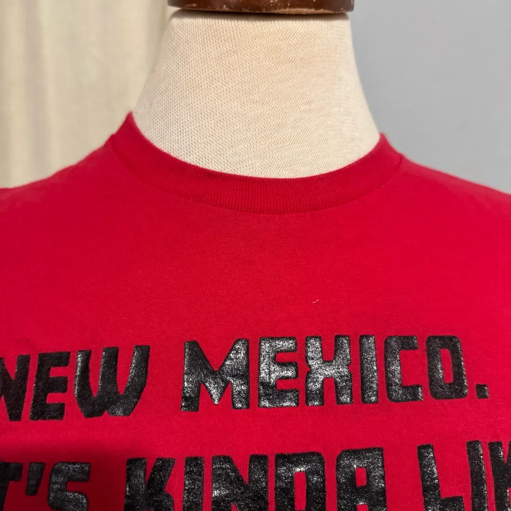 Anvil Women Red New Mexico Graphic Round Neck T-Shirt Size S 100% Cotton - Image 3