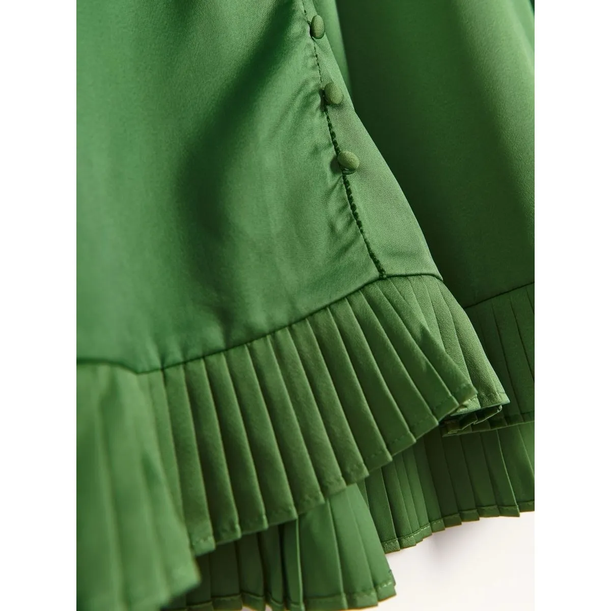 Reformed Green Maxi Mini Accordion Dress Medium - Image 5