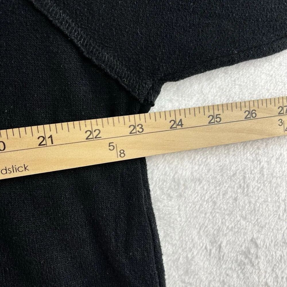 AE Aerie Small Sweatshirt Oversized Inside Out Crew Neck Side Slits Tunic Black - Image 11