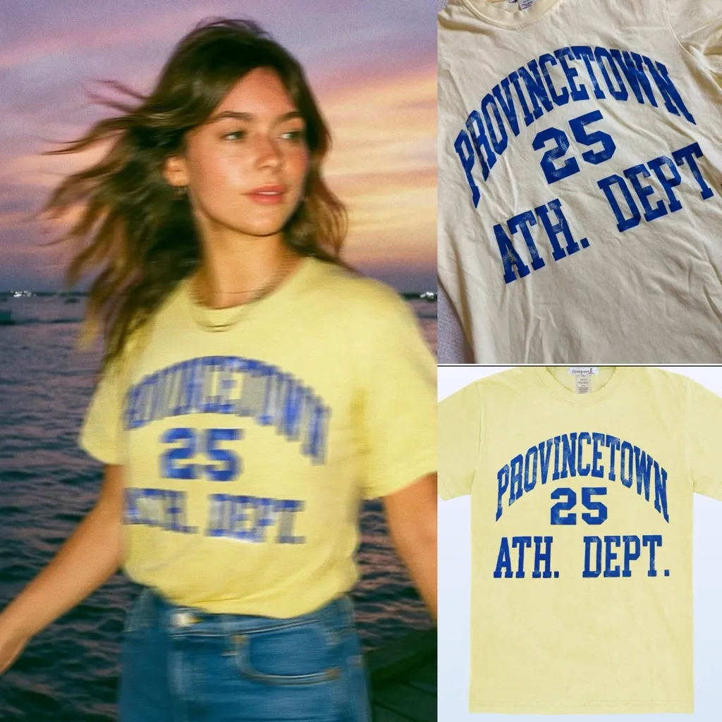 NWT firstport Provincetown Ath. Dept. butter Yellow T - Image 2
