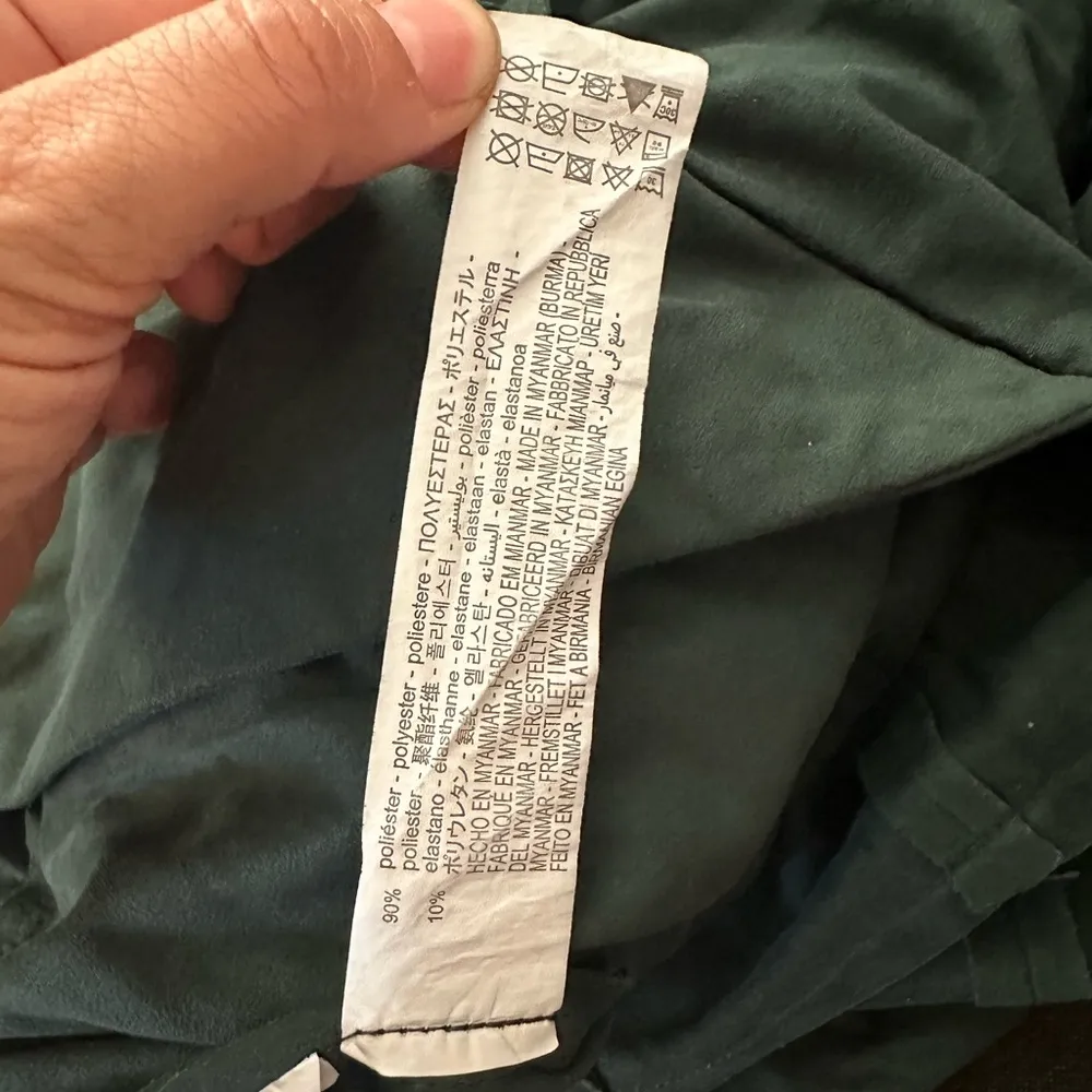 Zara Green Suede 3/4 Length Sleeve Belted Playsuit Romper sz M - Image 9