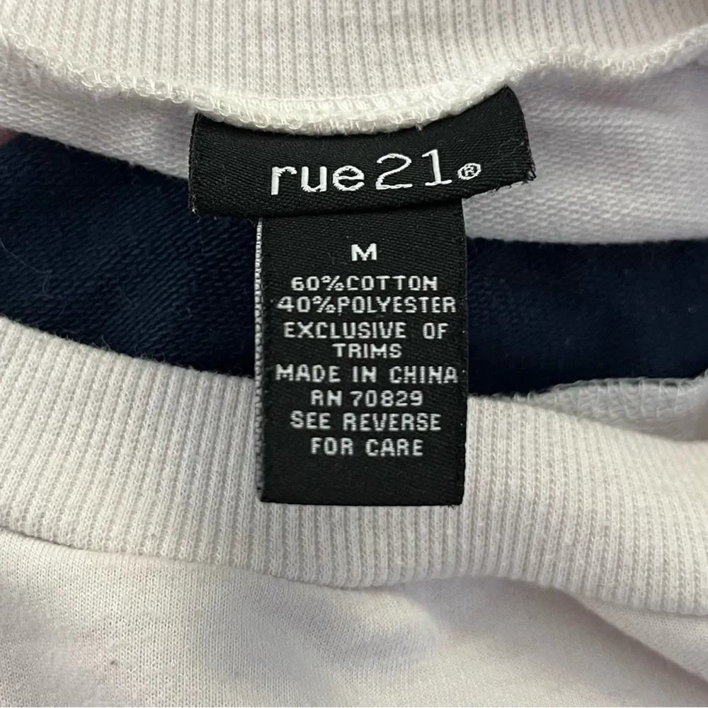 rue21 Oversized Long Sleeve Varsity Graphic “The Struggle Is Real” Navy/White M - Image 3