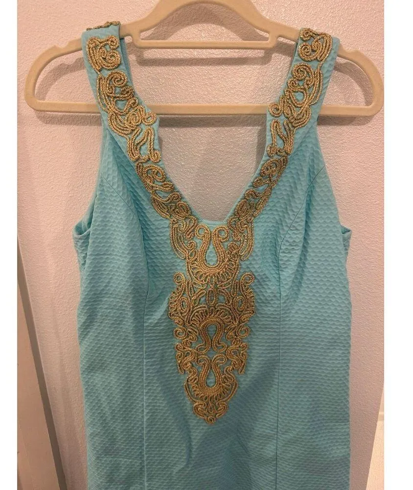 LILLY PULITZER Suzette Shift Dress Serene-4 - Image 3