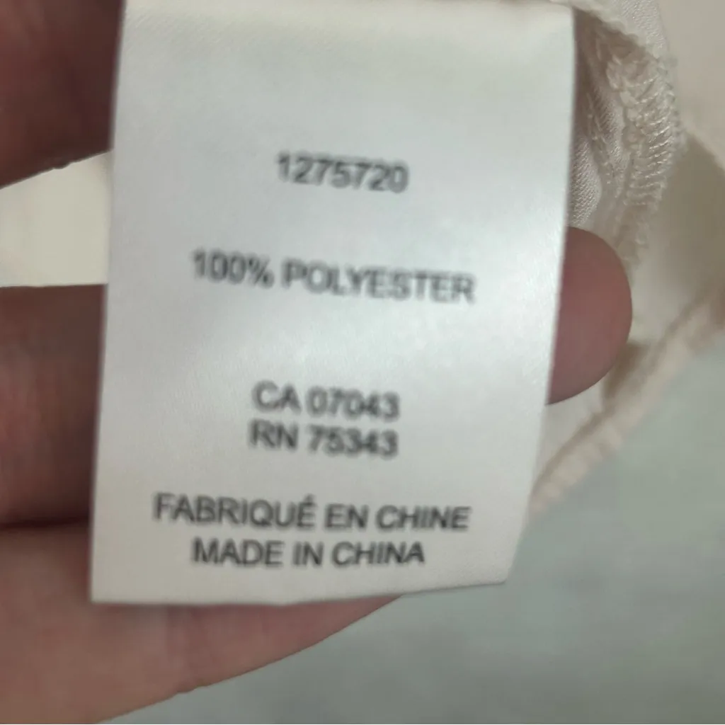 JOIE Satiny Button Front Ruffle Short Sleeve Blouse Size M - Image 6