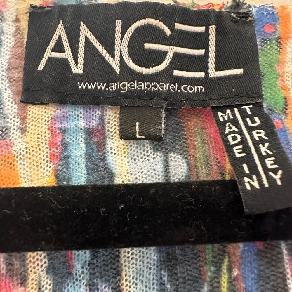 Splattered Paint Art to wear textured layered mesh Gauze made in Turkey size L Orange Size L - Image 11