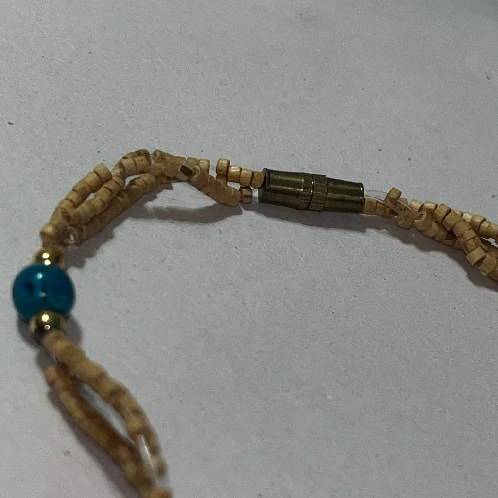 Tulsi Kanthi Mala with coloured beads choker Blue - Image 4