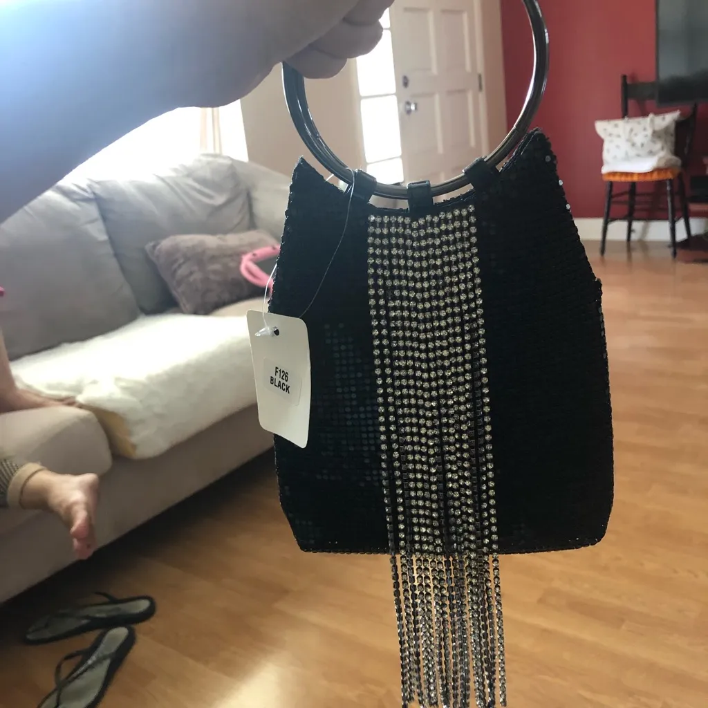 NWT Crystal rhinestone tassel evening bag - Image 2