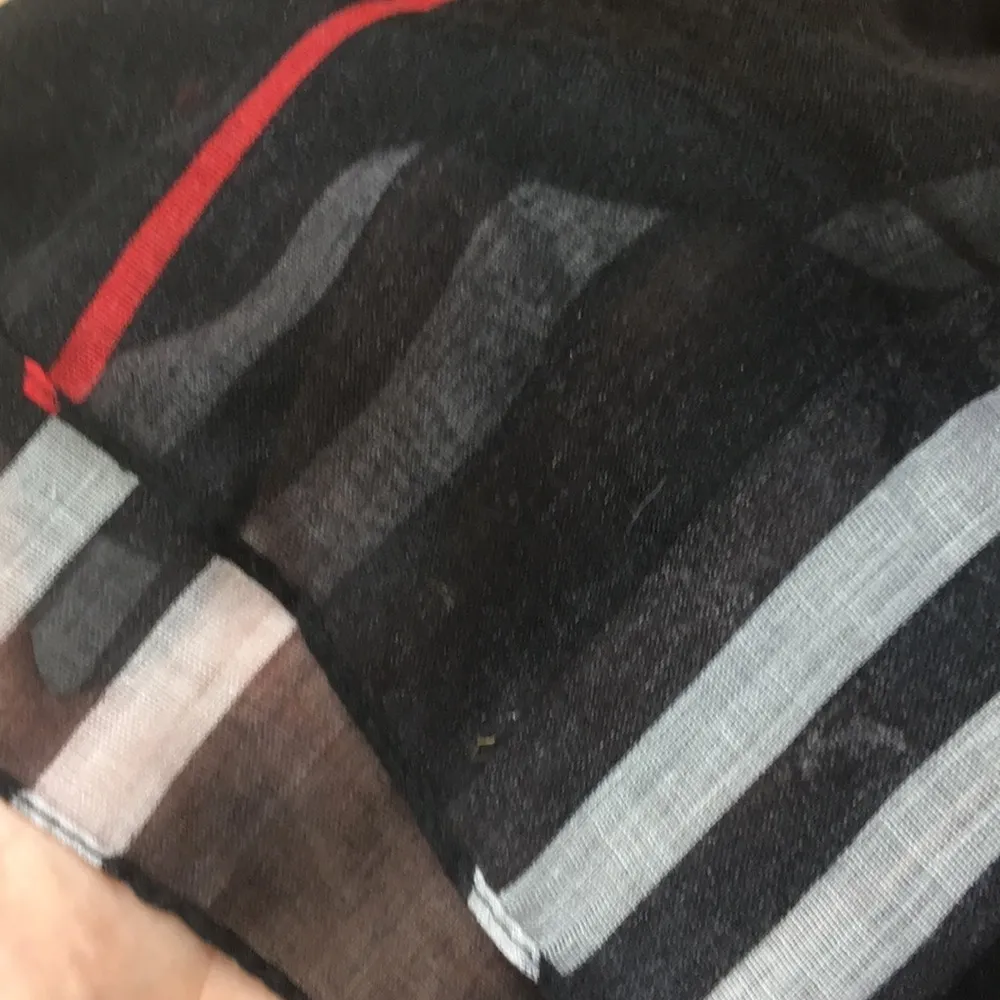 SHEER STRIPED SHAWL COVER UP WRAP Black Size undefined - Image 3