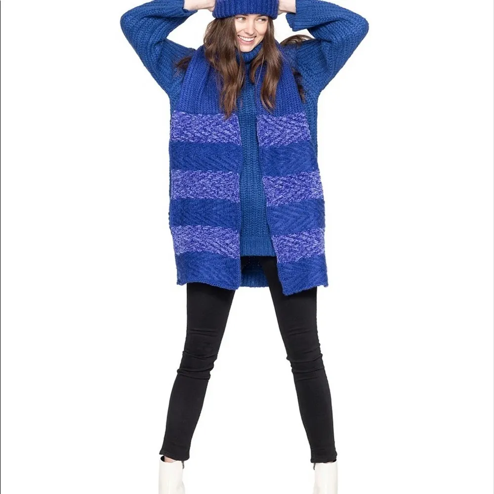 INC Chenille Striped Cobalt Blue Arrow - Image 2