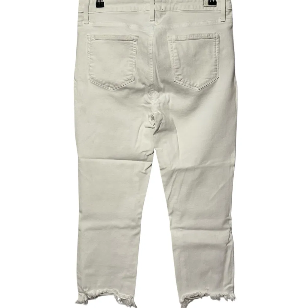 Paige Cindy Crop Jeans Crisp White Destroyed Hem Size 31 6615208-4986 Denim - Image 4