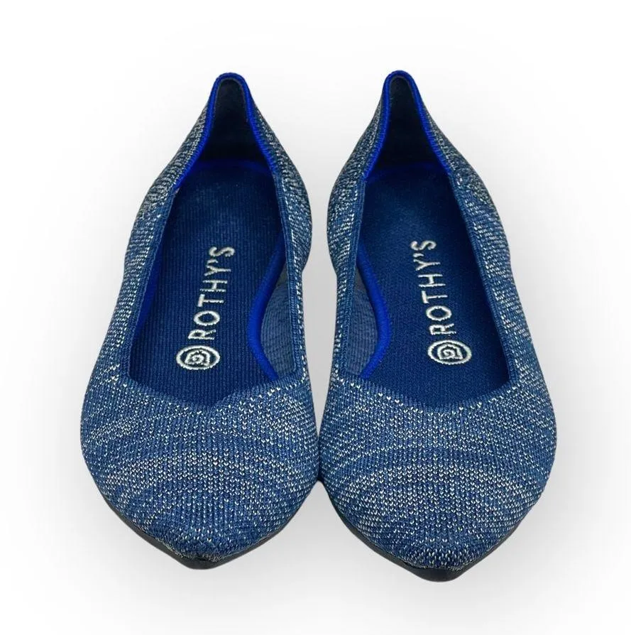 VHTF: Rothy’s ➤ The Point Ballet Flat ➤ Indigo Heather Blue ➤ 8M ➤ Retired Color - Image 8