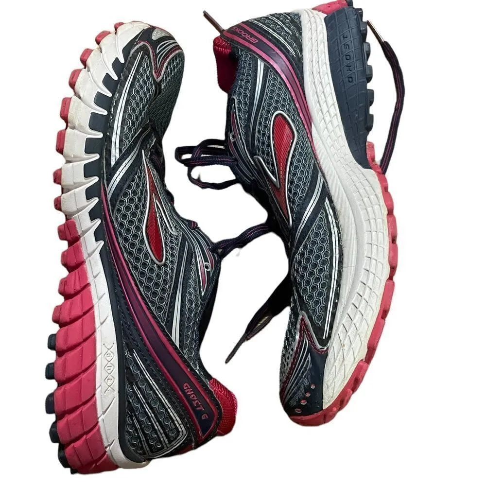 Brooks Ghost 6 DNA dark gray / pink running shoes - Image 8