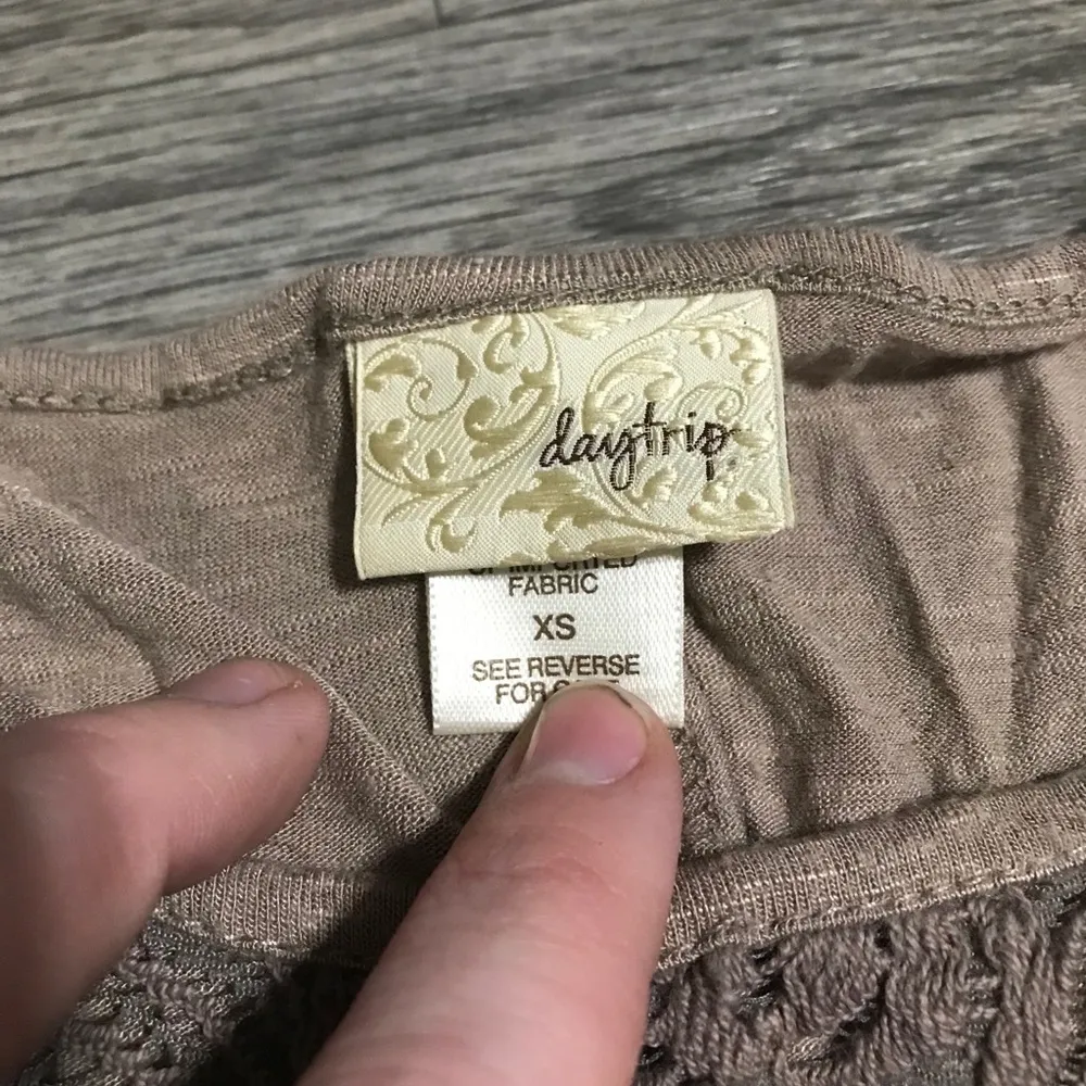 DayTrip Lace Brown Blouse; size X-small - Image 2