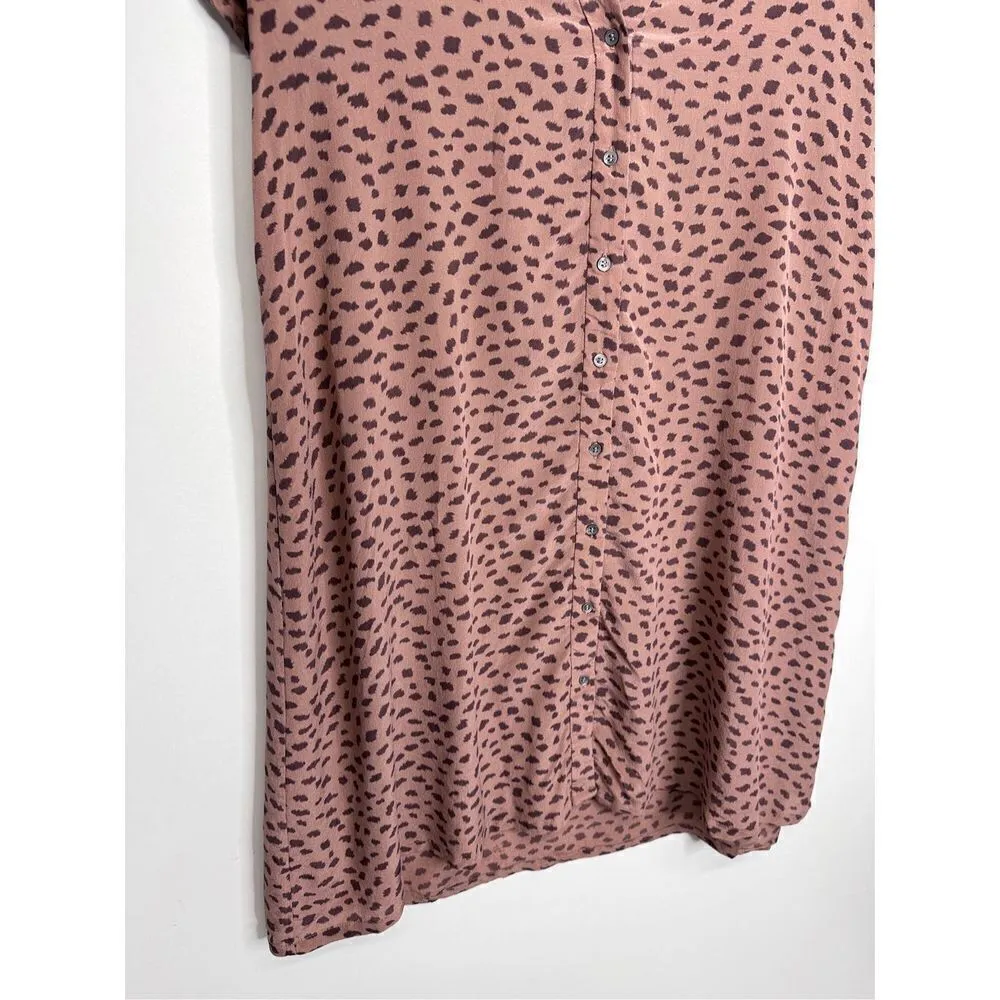 Joie Dress‎ Womens Small Animal Print 100% Silk V Neck Short Sleeve - Image 5