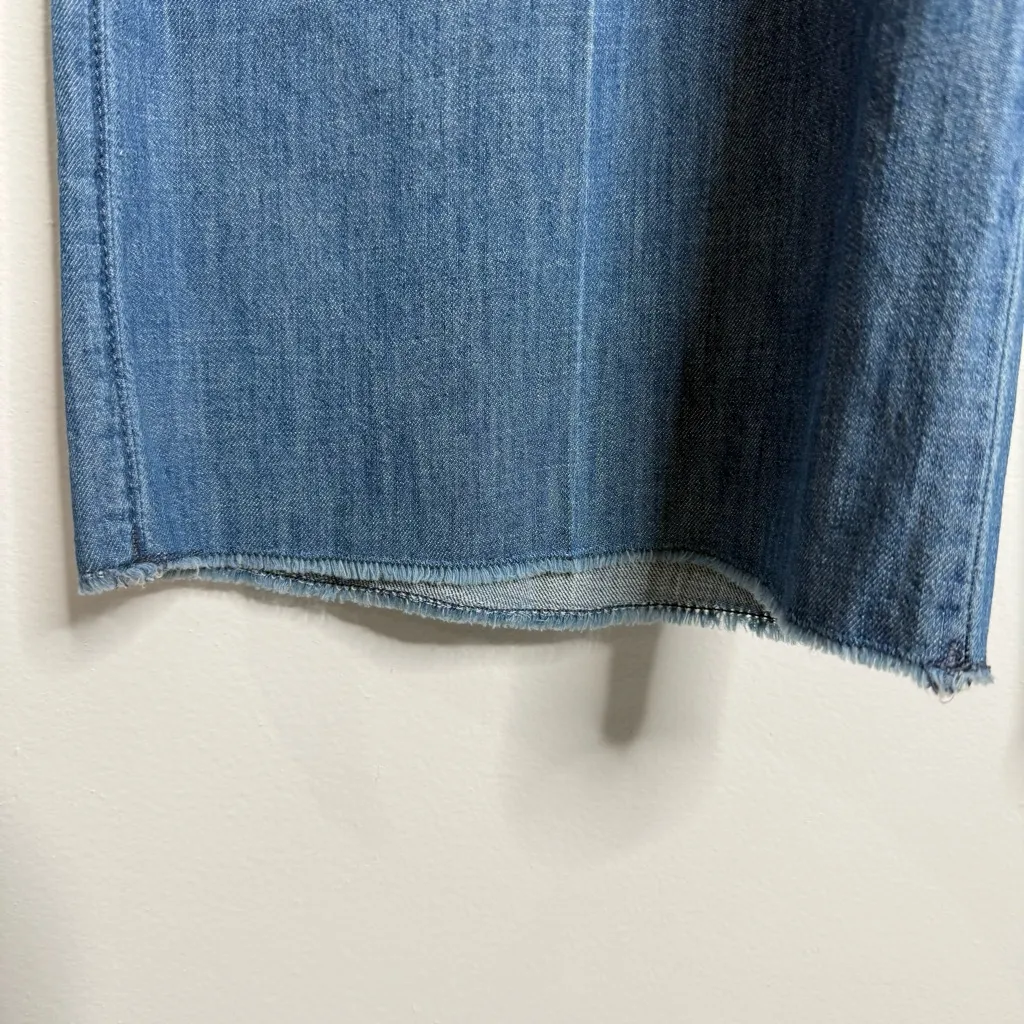 NYDJ Teresa Wide Leg Jeans‎ With High Rise And Raw Hems In Everly Wash Size 22W - Image 4