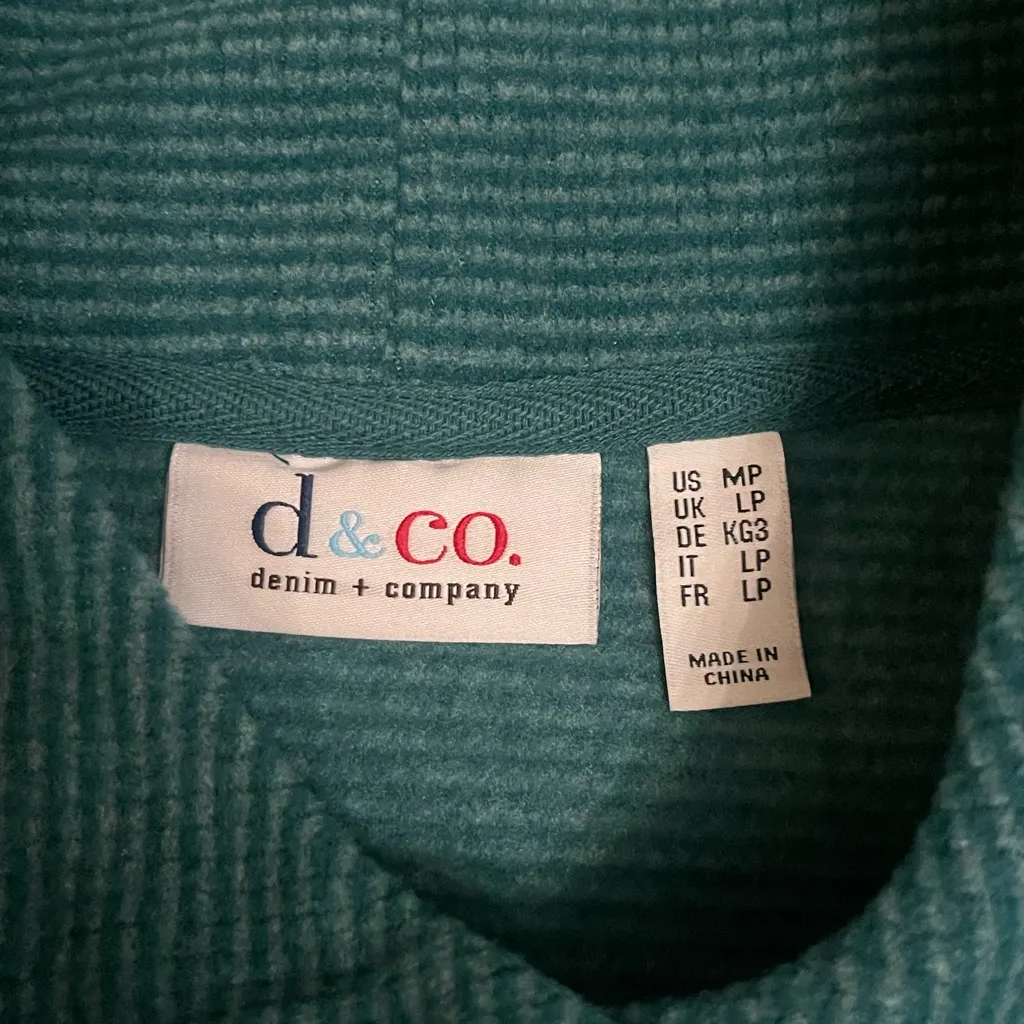 New Denim & Co. Green Pullover Long Sleeve Sweater With Pockets MP Size undefined - Image 3