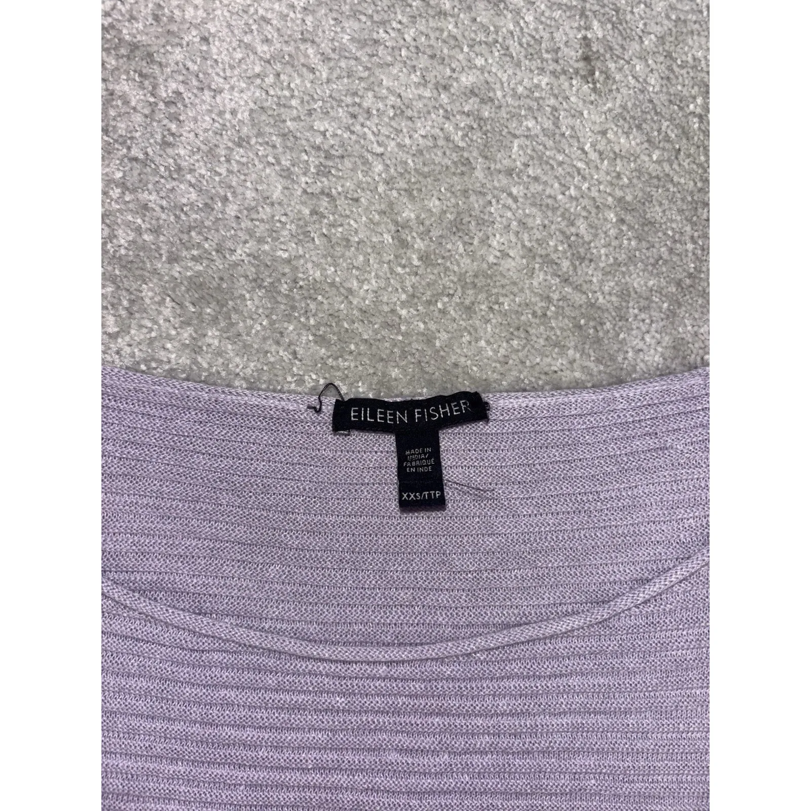 eileen fisher oversized lavender ribbed sweater organic linen/cotton XXS - Image 4