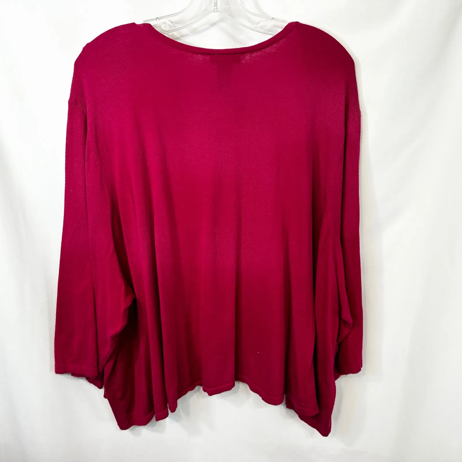 Catherines Plus Size 4X Cardigan Sweater Fuchsia Pink Open Front 3/4 Sleeve 1663 - Image 2