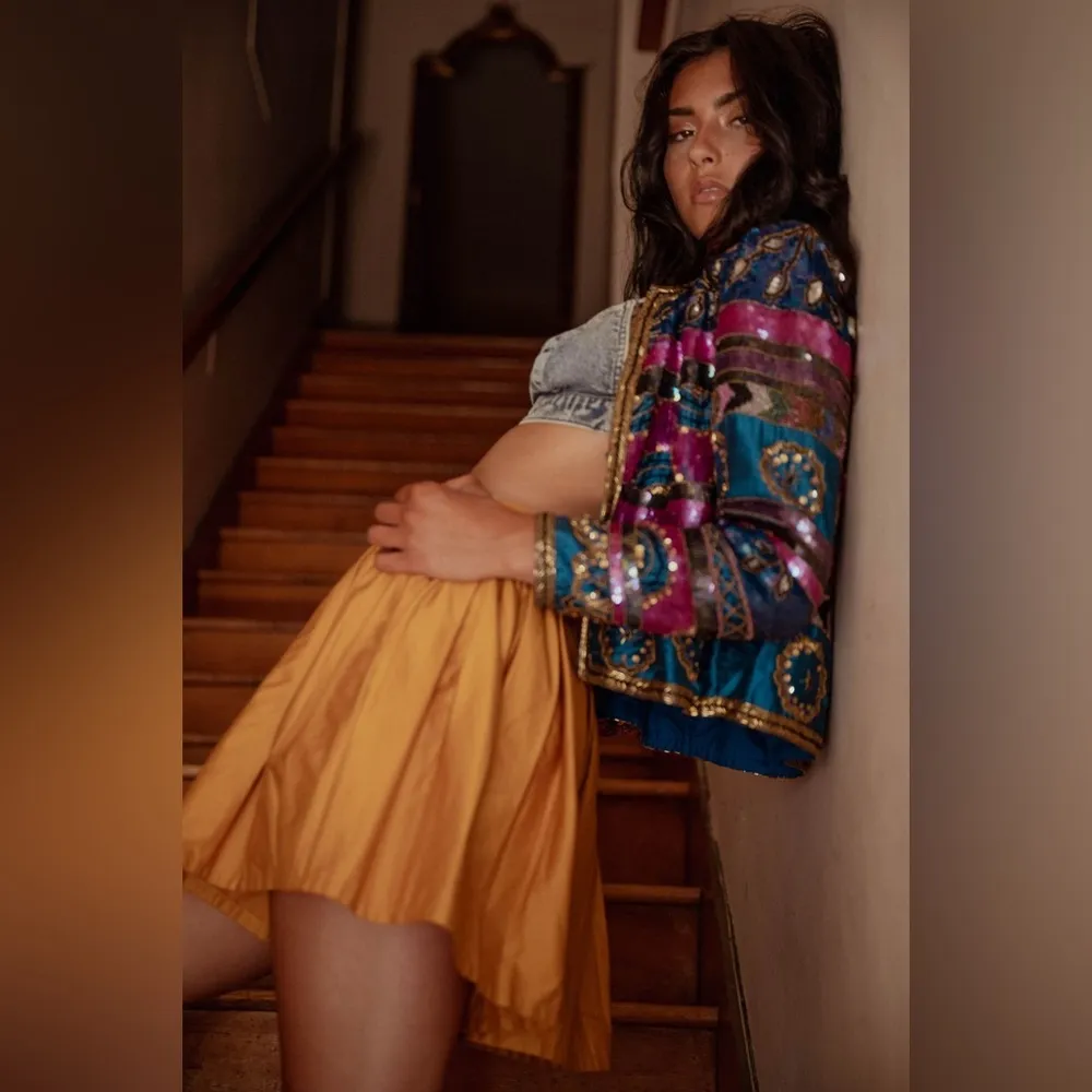 AMUR Tami Pleated Skort Shorts Turmeric Gold size 8 Orange - Image 2