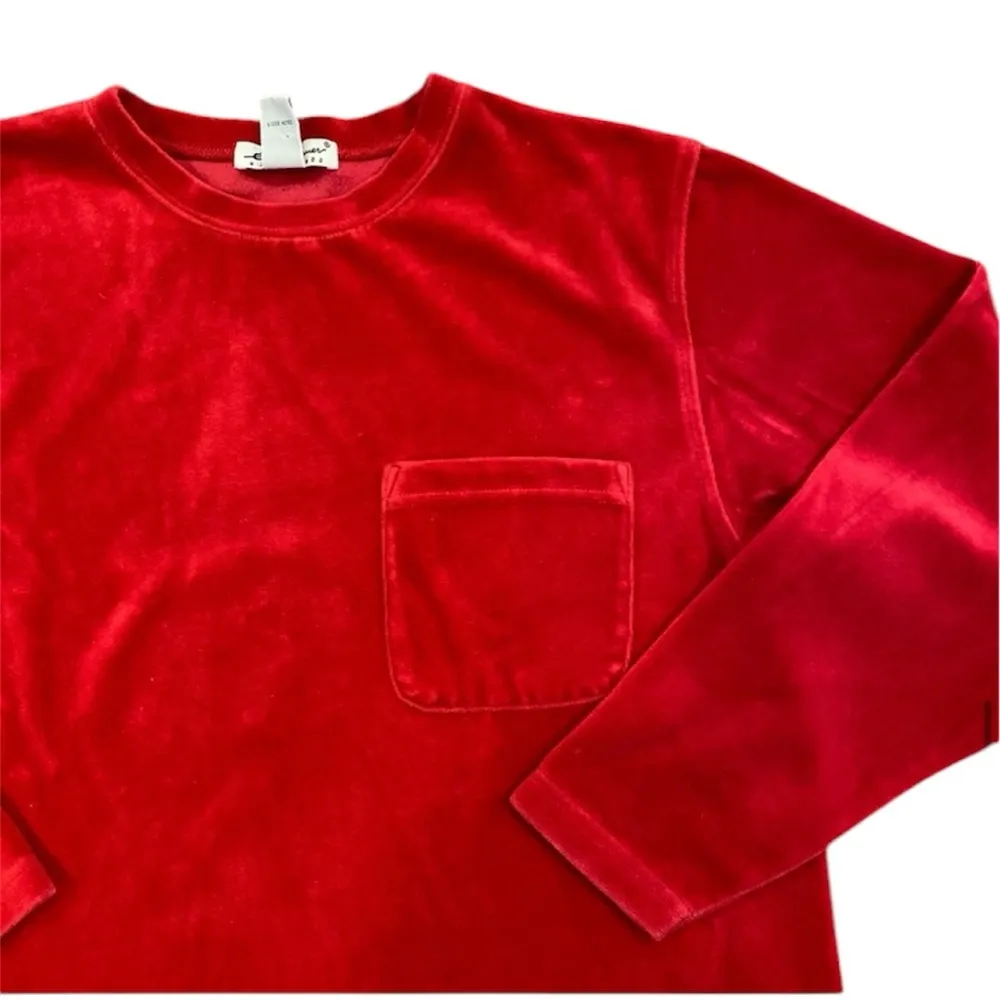 Eddie Bauer Womans Red Velvet Long Sleeve Crewneck Sweater Size Large - Image 3