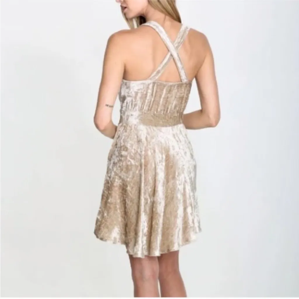 Raga Romantic Visions Black Beaded Velvet Mini Dress Size M Boho Party Cocktail - Image 2