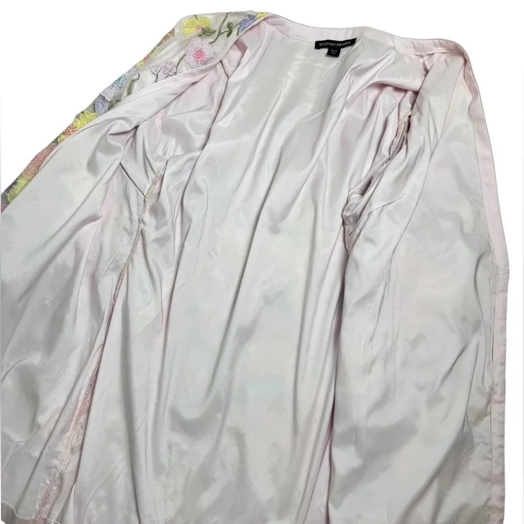 Boston Proper Pastel Embroidered Mesh Three Quarter Sleeve Hip Length Duster XL - Image 6