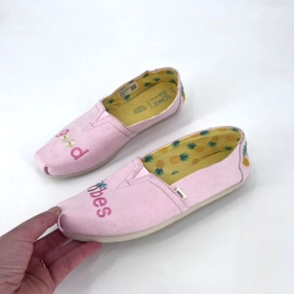 Toms‎ Women's Alpargata Light Pink Good Vibes Loafers Size 7.5 - Image 8