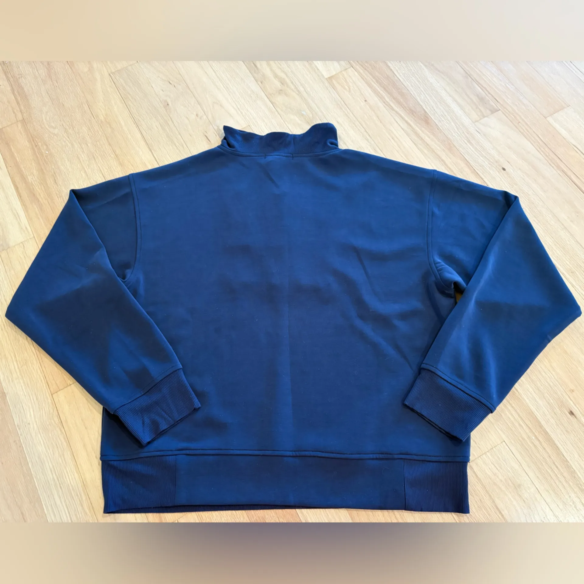 Nine Britton Navy 1/4 Zip Scuba Sweatshirt - Image 7