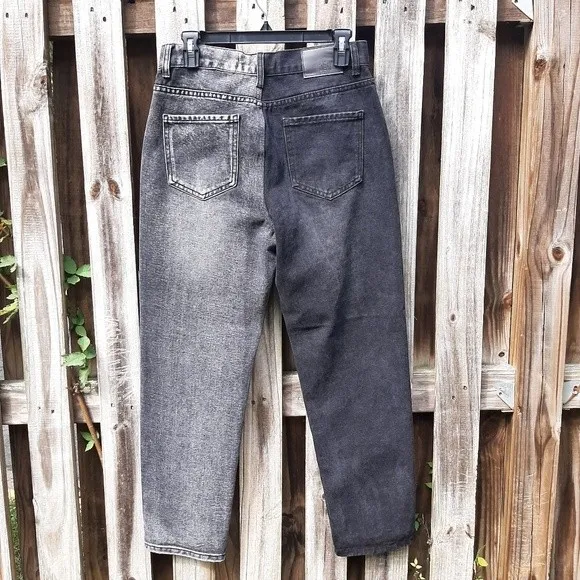 Blue Savvy Jeans Straight Leg Mom Fit 2 tones denim Black Grey Size 7/28 - Image 12