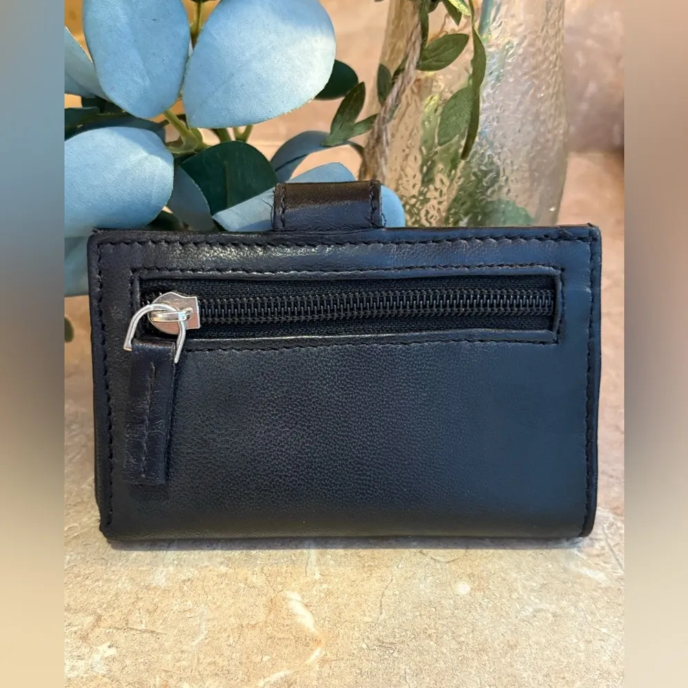 Unbranded Genuine Leather Snap Closure Wallet Black - Image 2