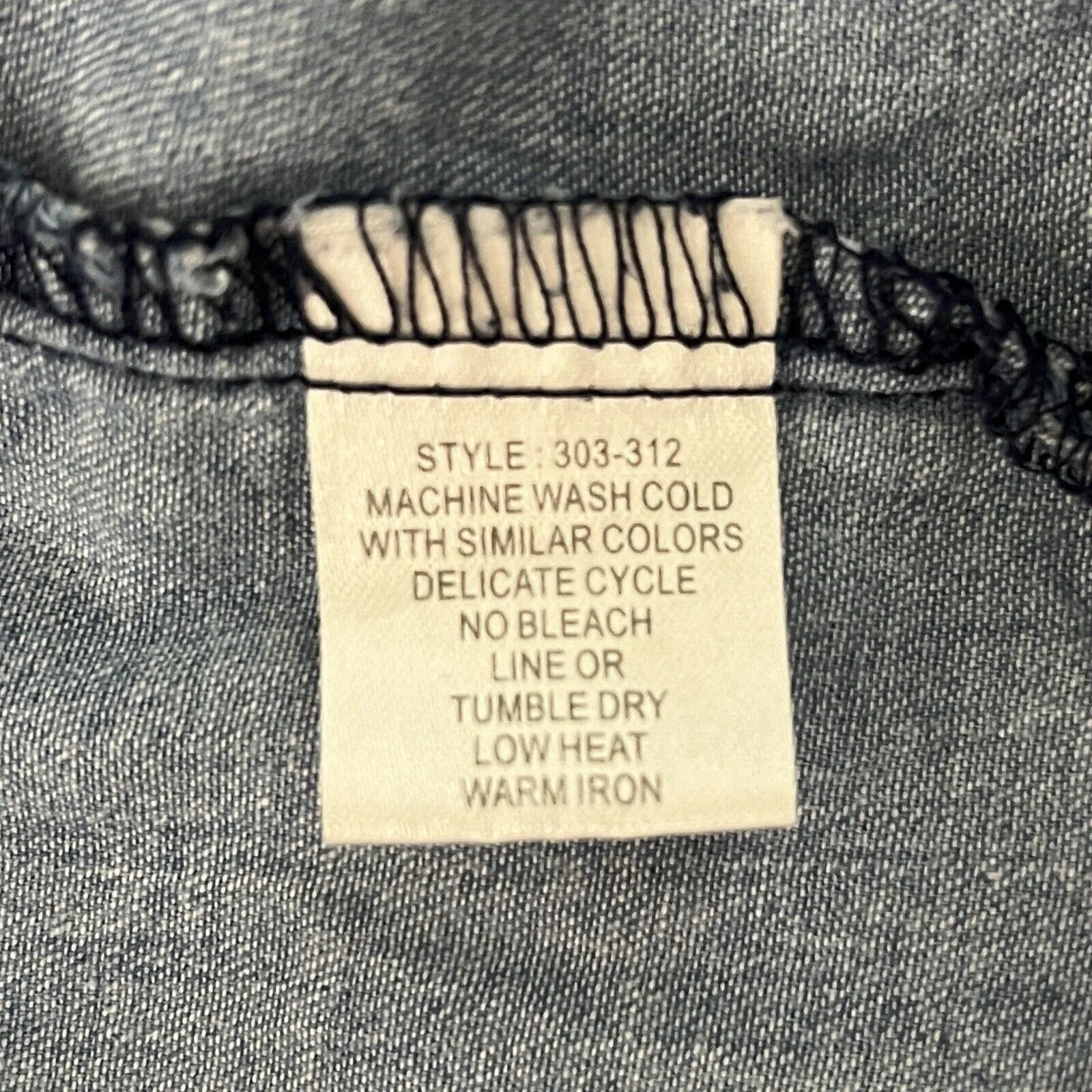 Sandra Ingrish Shirt Womens Medium Blue Denim Fitted Button Up Western Casual‎ - Image 8