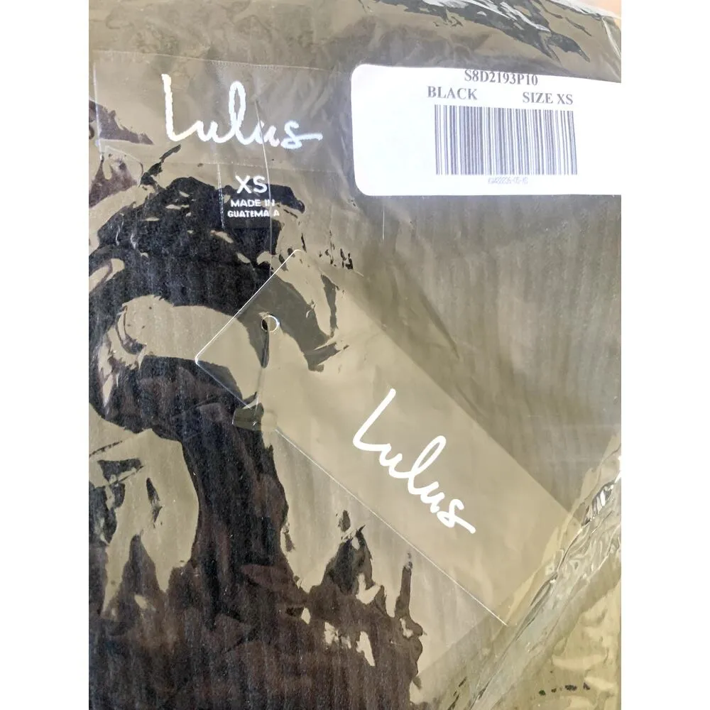 Lulu's Fit and Fair Black Ribbed Knit Long Sleeve Skater Dress XS NWT - Image 5