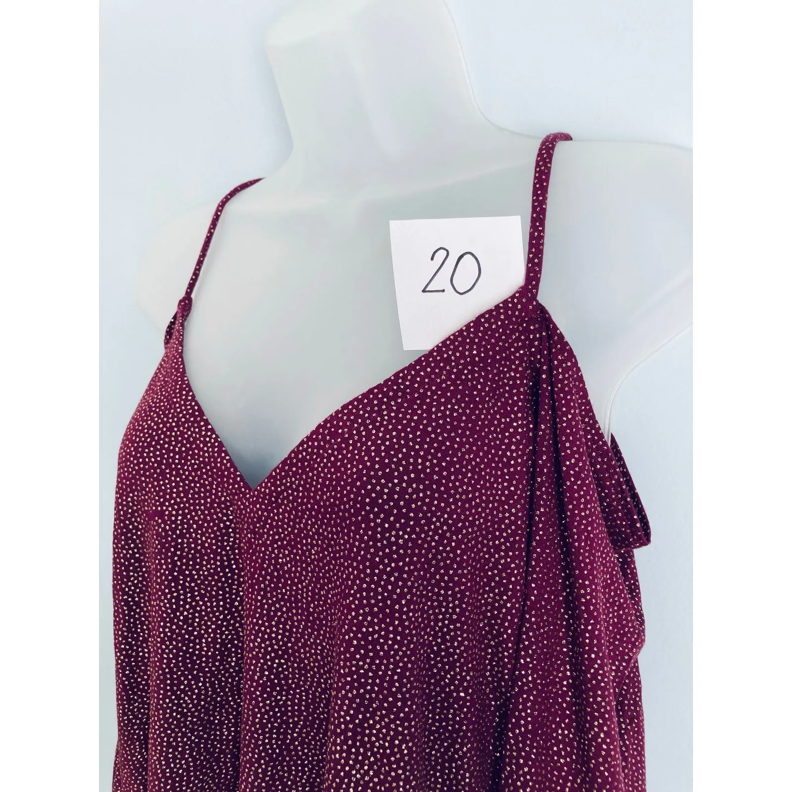 Women’s Long Sleeve Top Bell Sleeve Gold Shimmer Off Shoulder Glamour Coquette - Image 13