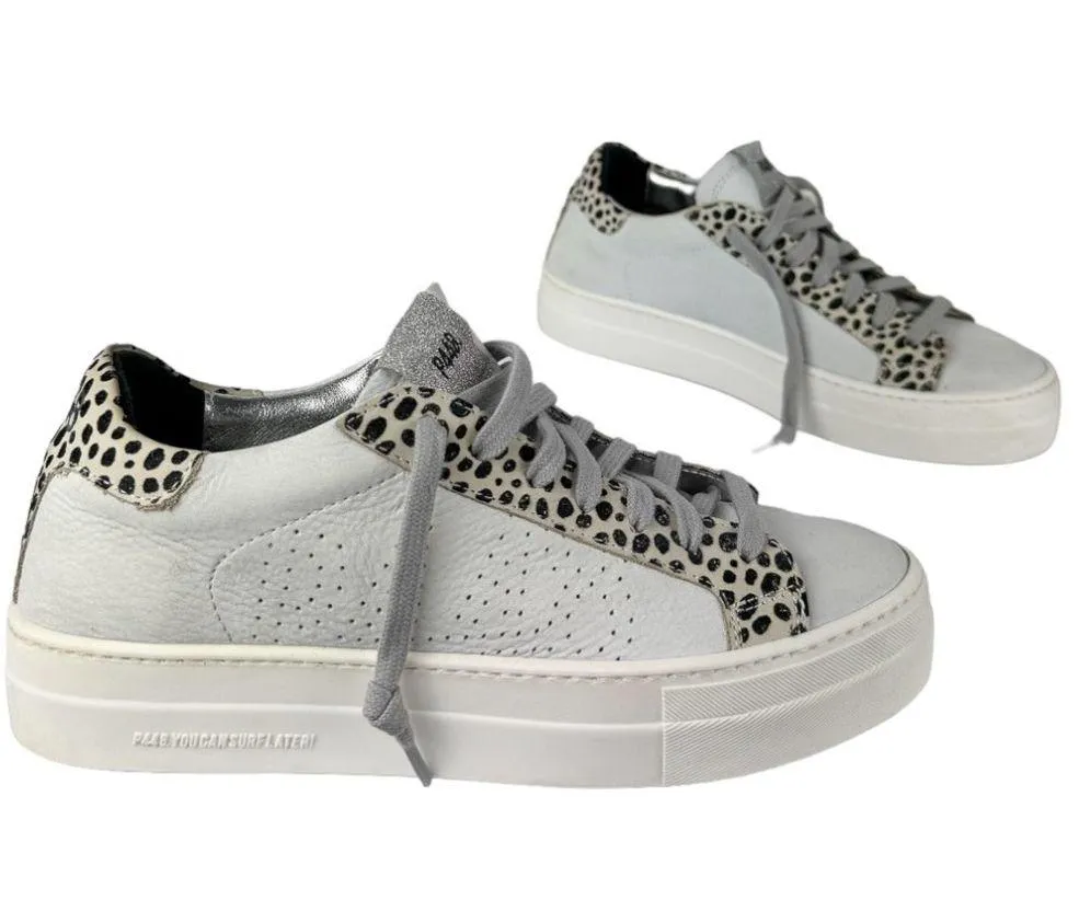 P448 Thea Platform Sneaker Leopard Dot Print Lace Up Shoes Sz 38 - Image 5