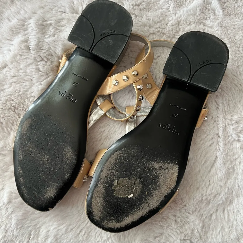 Studded Gold Sandals - Image 5