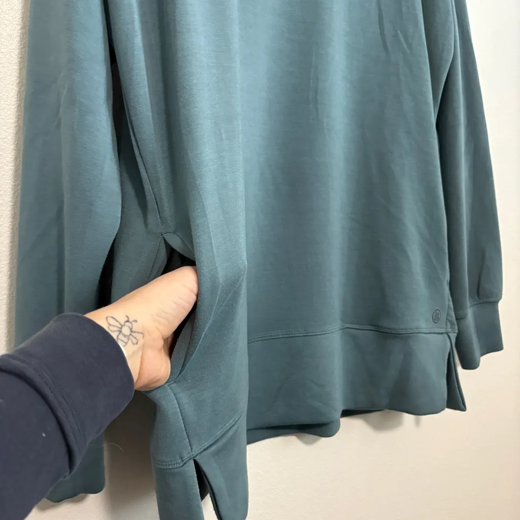 Sage Collective Teal Crewneck Top Oversized Small Softstreme - Image 6