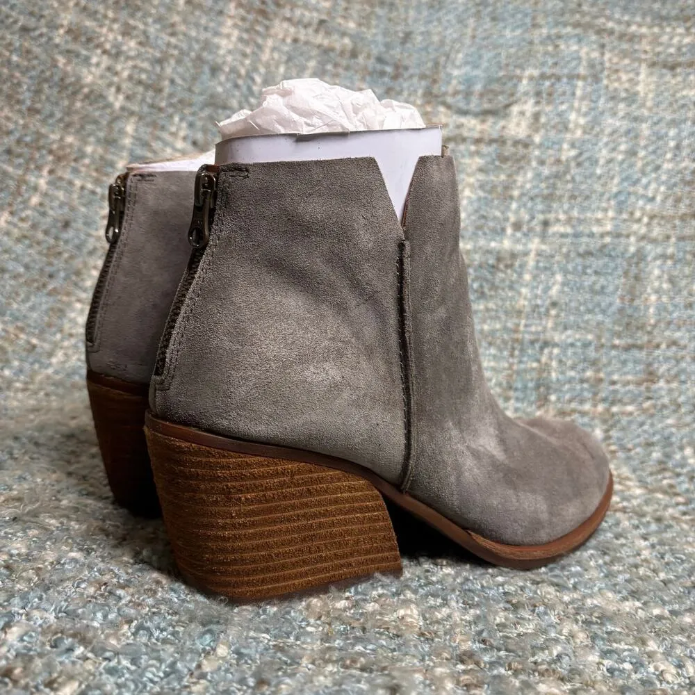 Kork-Ease Chandra Heeled Ankle Boots in Grey Suede - Image 4