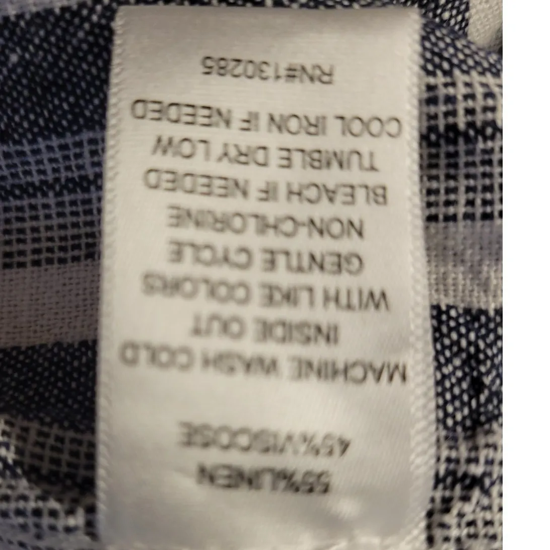 Striped Linen Blend Pants Womens Coastal Grandma Resort Beachy Pull On Size M - Image 7