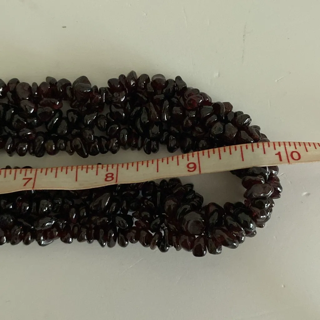 Sterling Silver 20" Red Garnet Chip Collar Necklace Crystal Chakra Reiki stones - Image 6
