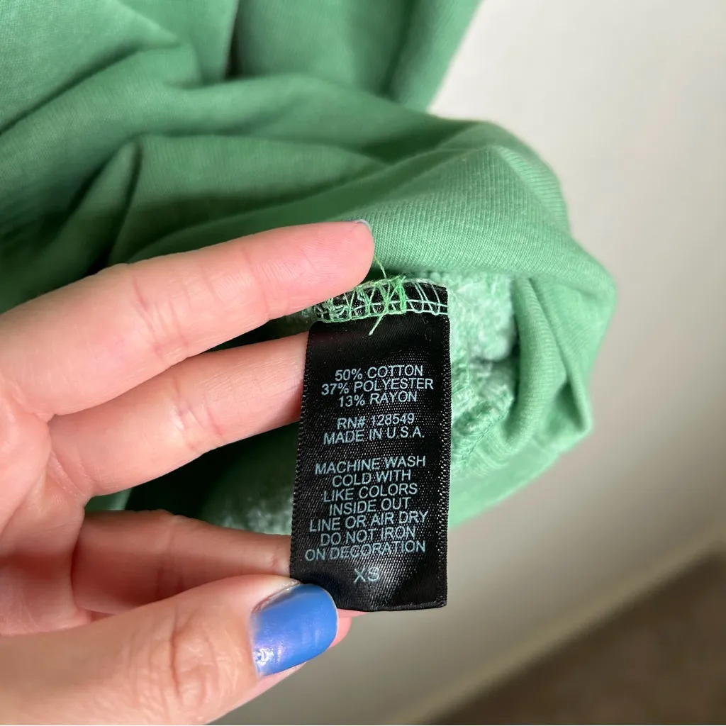 Aviator Nation sweatshirt with velvet stripes green extra small - Image 10