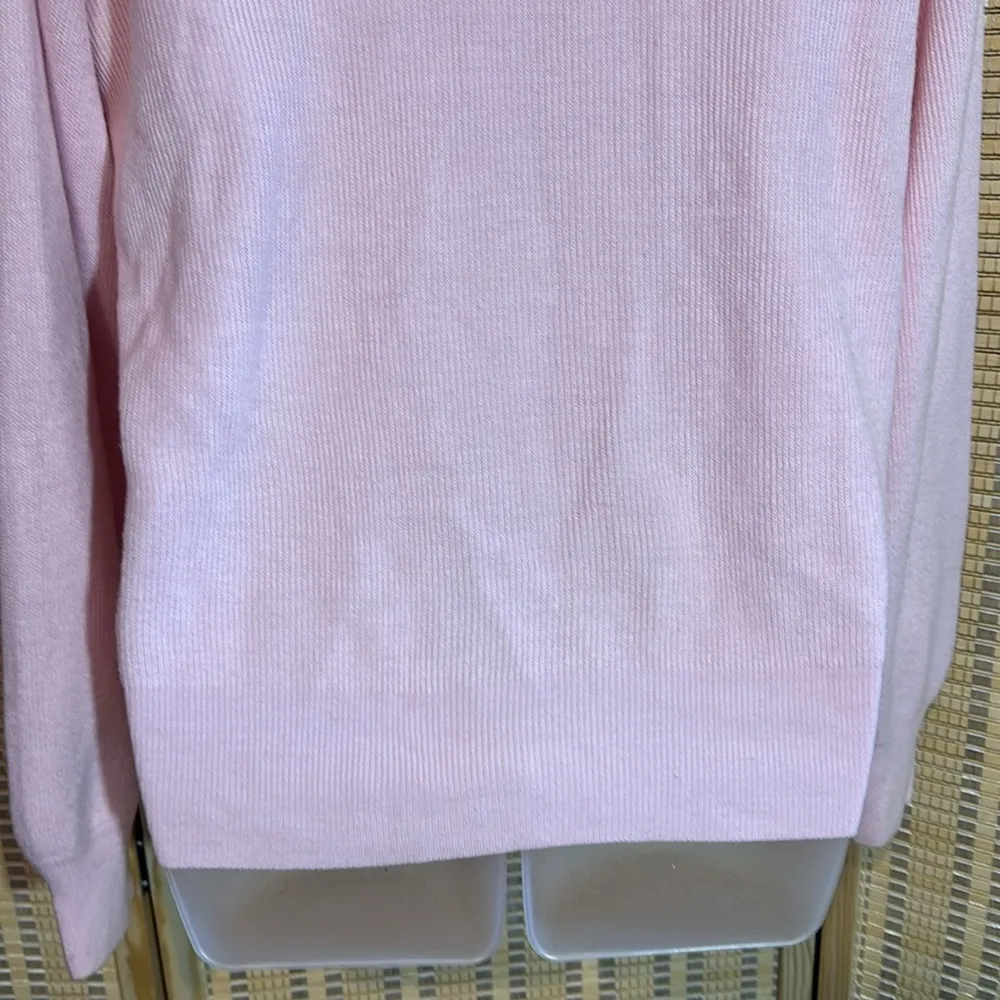 Elizabeth Williams Y2K Pale Pink Twinset Cardigan Thin Ribbed Sweater Medium - Image 13