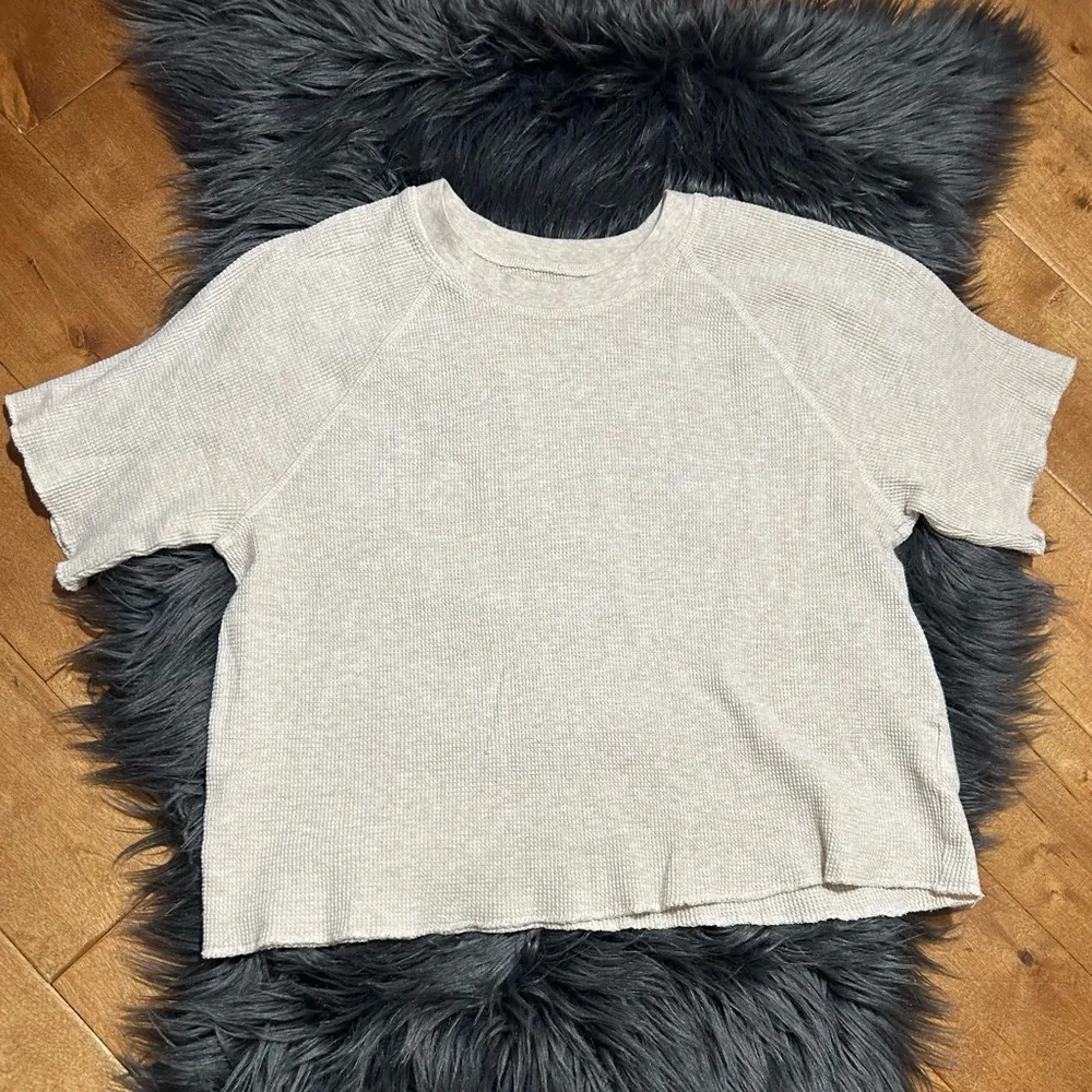 Everlane Organic Cotton Waffle Tee Short Sleeve Cream Beige Size XS - Image 4