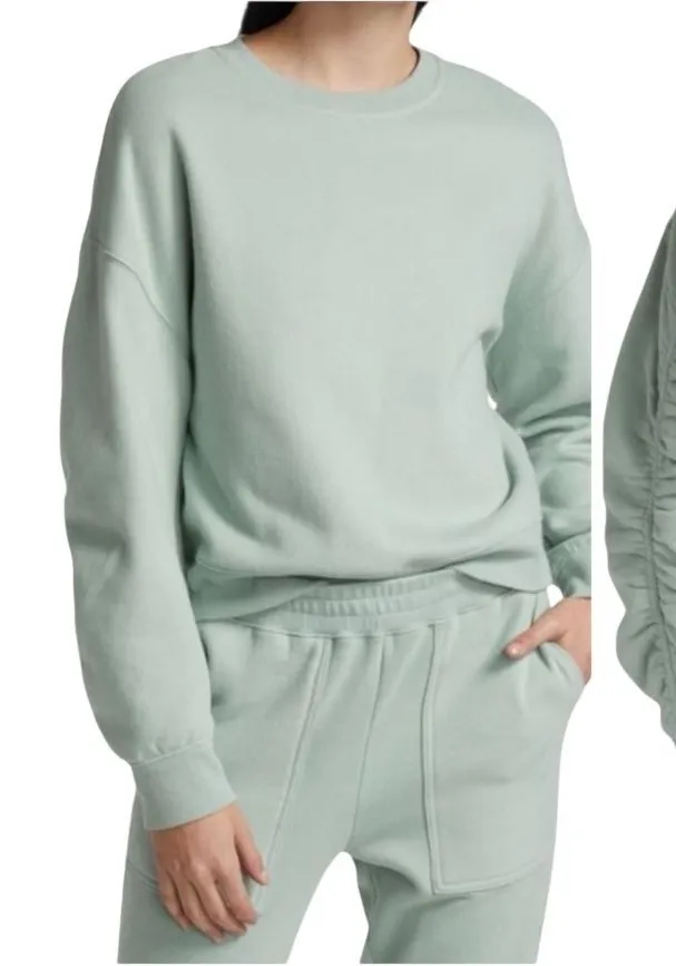 Rails Sweatshirt Women Large Light Seafoam Green Hilda Gathered Sleeve Cropped - Image 1