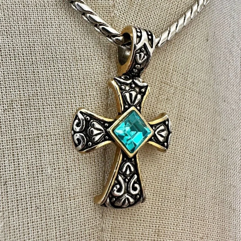 Cookie Lee Gem Cross Necklace - Image 3