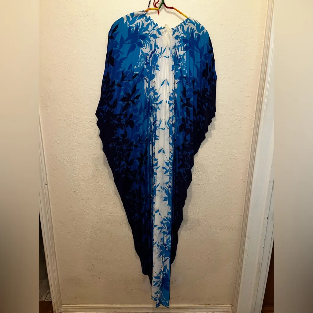 Vintage Royal Creations Hawaiian Dress Aloha Floral Blue Maxi Dress Size M - Image 2