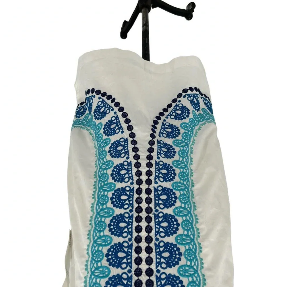 Lilly Pulitzer Stephanie Shift Dress White Multi Knot‎ This Panel Embroidered 6 - Image 5