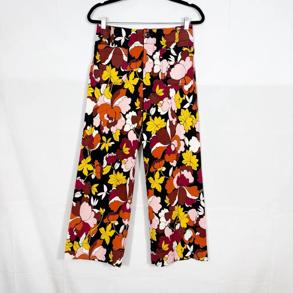 Maeve X Anthropologie The Colette Crop Cropped Wide-Leg Pants Floral Mod Retro - Image 3